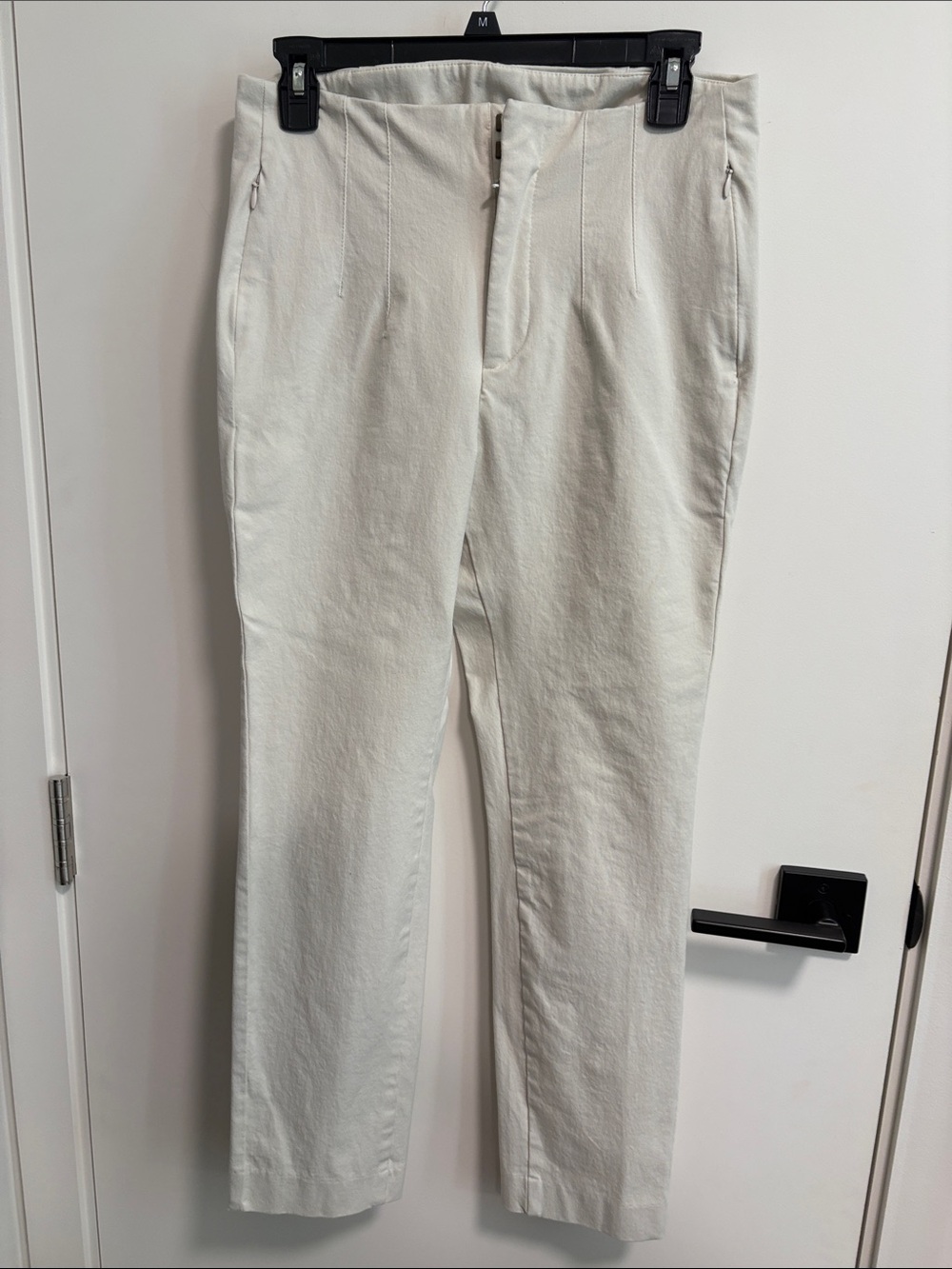 Old Navy Off-White High-Rise Straight-Leg Trousers